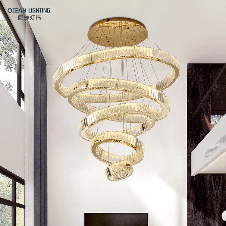 Ocean Lighting LED Crystal Modern Round Decoration Lamp Pendant Light