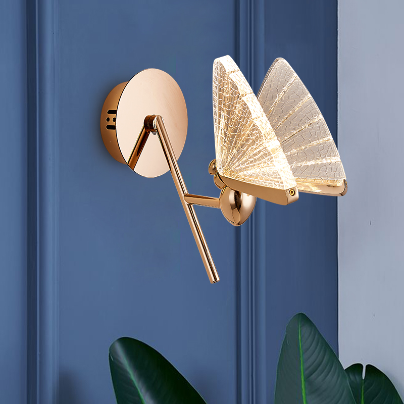 Nordic Design Decorate Bathroom Wall Light Fixture Luxury Modern Sconce Butterfly LED Wall Lamp Indoor