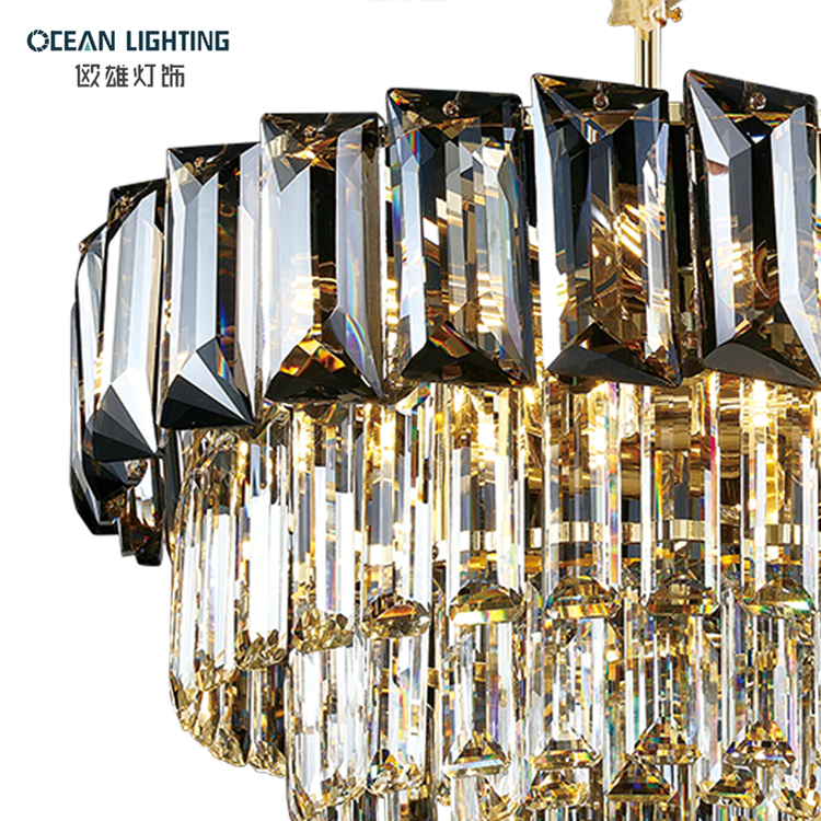 Modern Hanging Lighting Round Iron E14*12 Pendant Lamp Luxury Crystal Lighting Chandelier