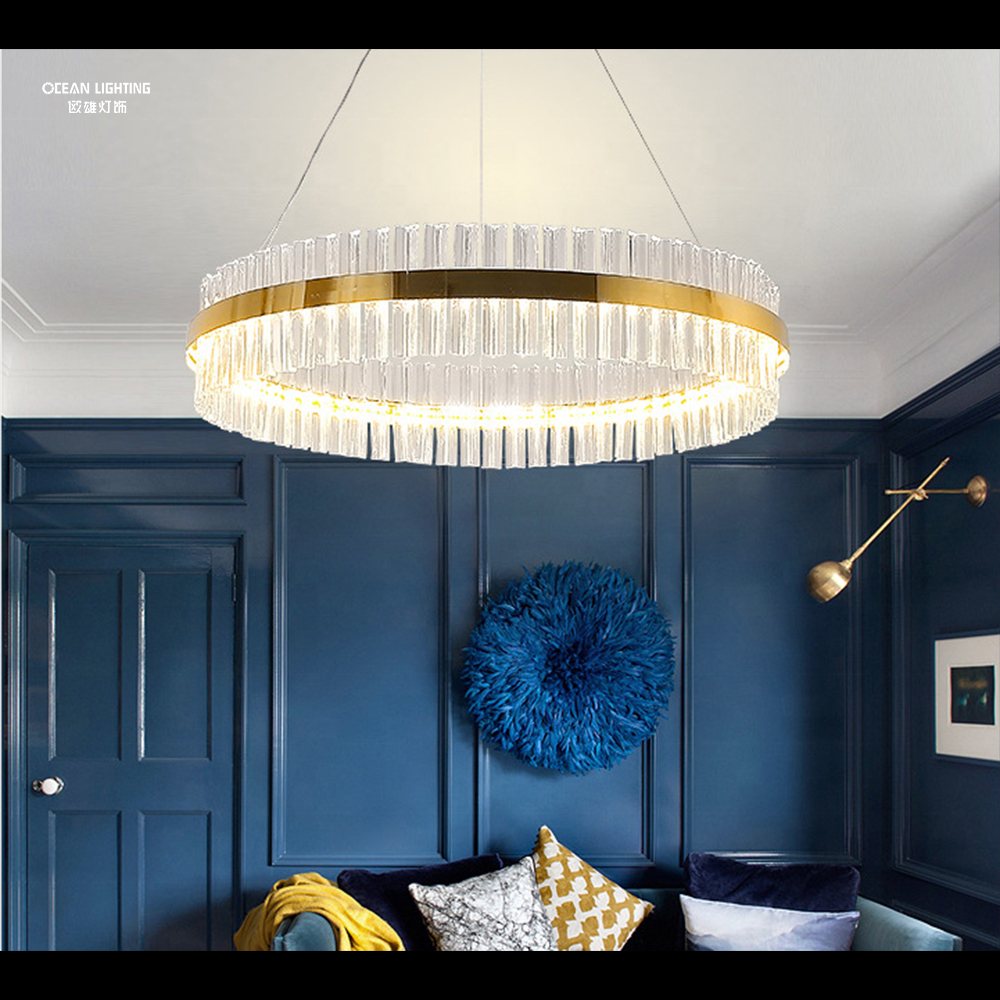 OCEAN LAMP Gold Led Modern Glass Chadnelier Lighting