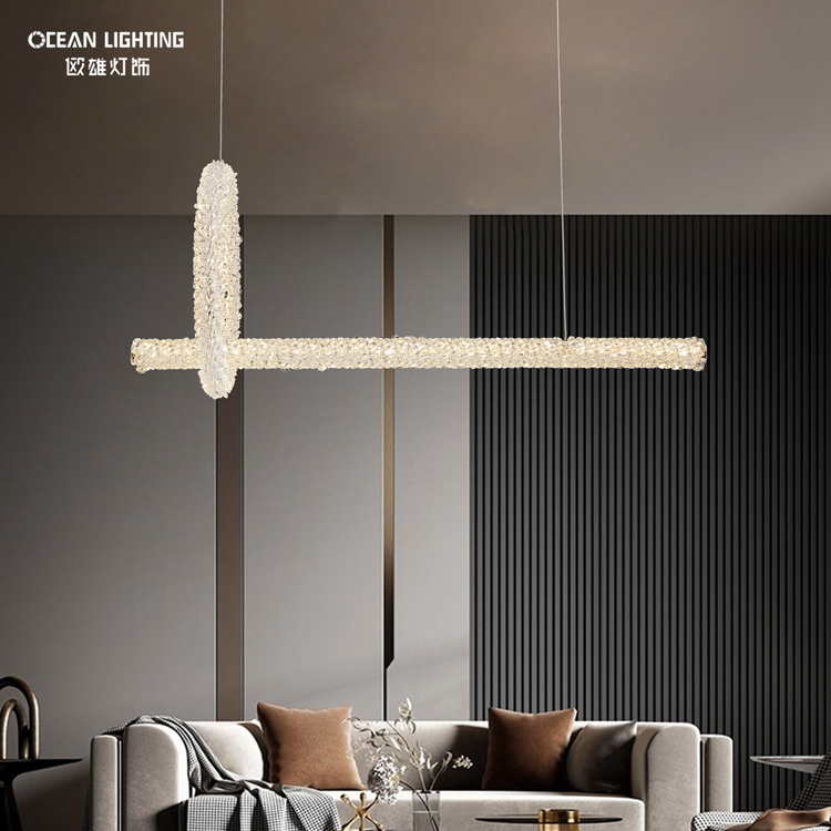 Ocean Lighting Modern Crystal Multiple Circle Combinations Pendant Lamp for Home Decoration