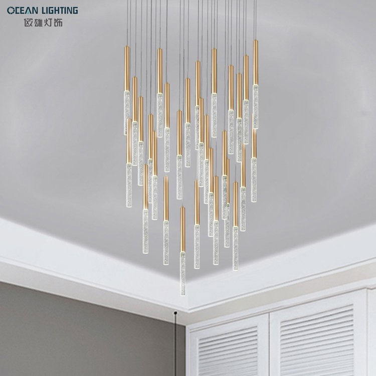 Bronze K9 Crystal LED Hotel Modern Decorative Ceiling Luxury Pendant Lights