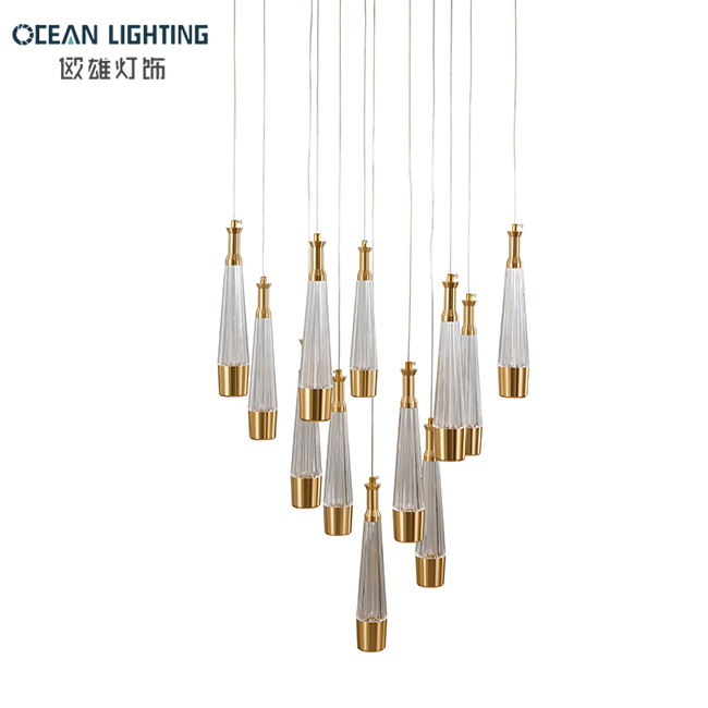 Ocean Lighting Cone Simple Interior Decoration Light Luxury Acrylic Pendant Lamp 