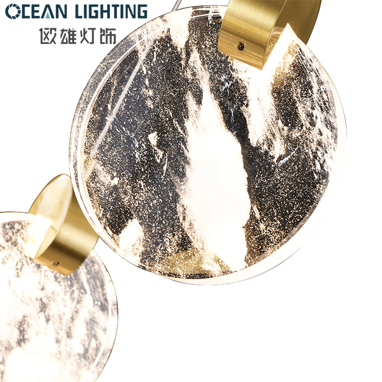  Luxury Gold Crystal Lighting Metal Pendant Lamp 3W*1 LED Chandelier Wholesale