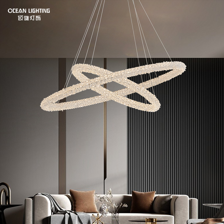 Ocean Lighting Modern Long Design Indoor Crystal Pendant Lamp