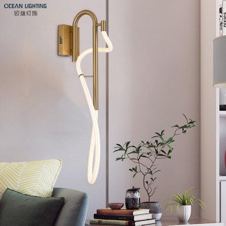 Custom Decorate Luxury Fixture Gold Silica Gel Led Bedside Wall Lamps Indoor Modern Wall Lights