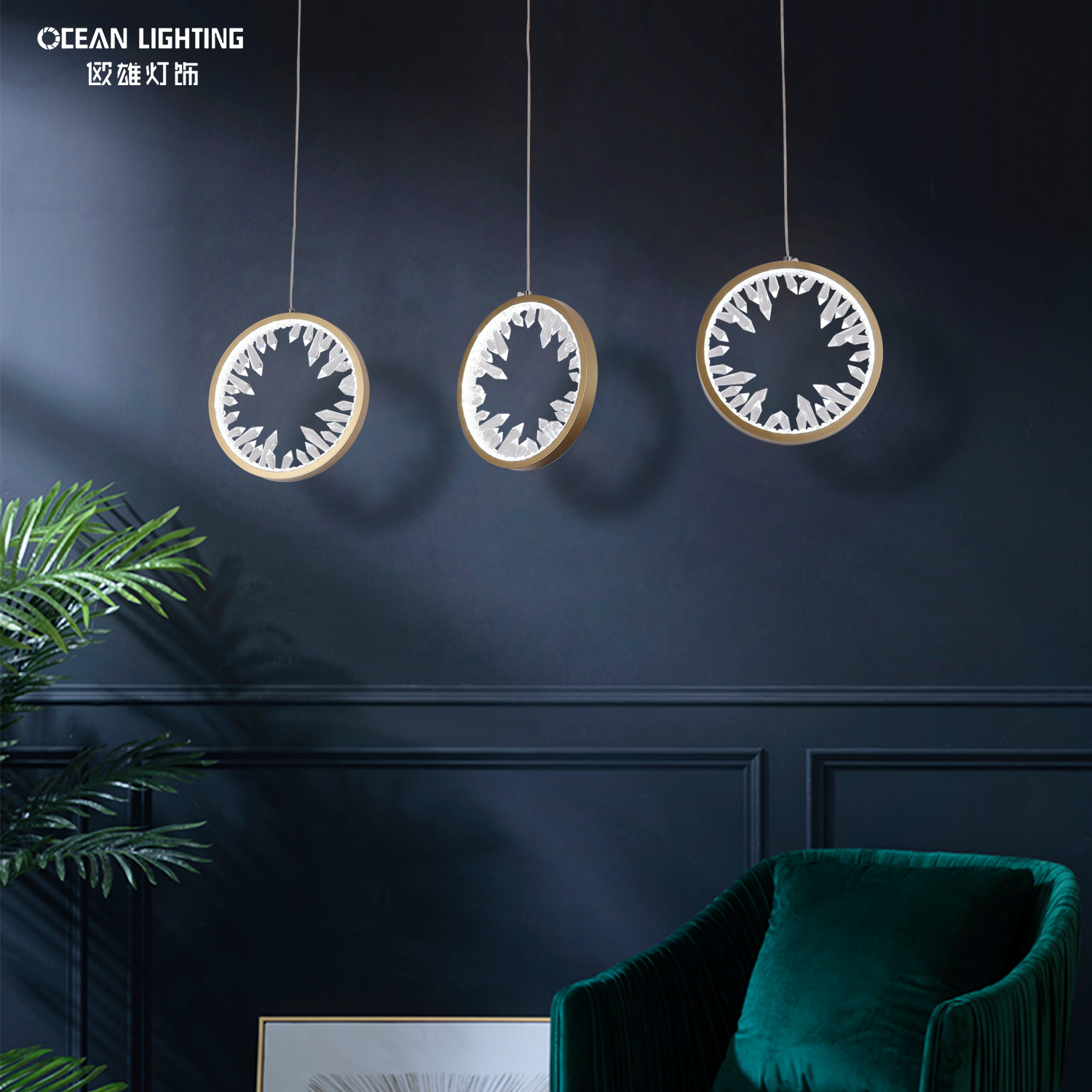 OCEAN LAMP Circle Kitchen Home Bar Led Nordic Decorative Modern Ring Chandeliers