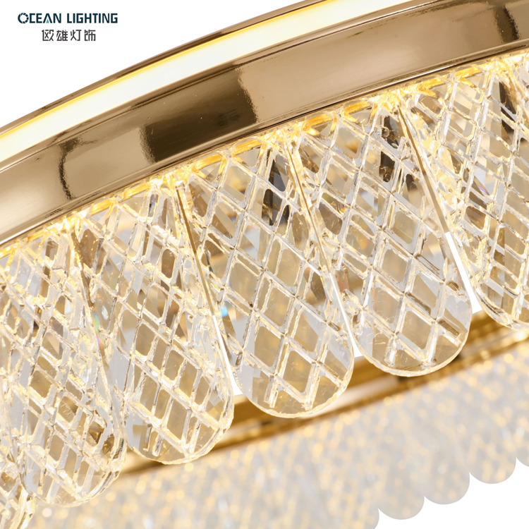 Ocean Lighting Modern crystal round ceiling lamp