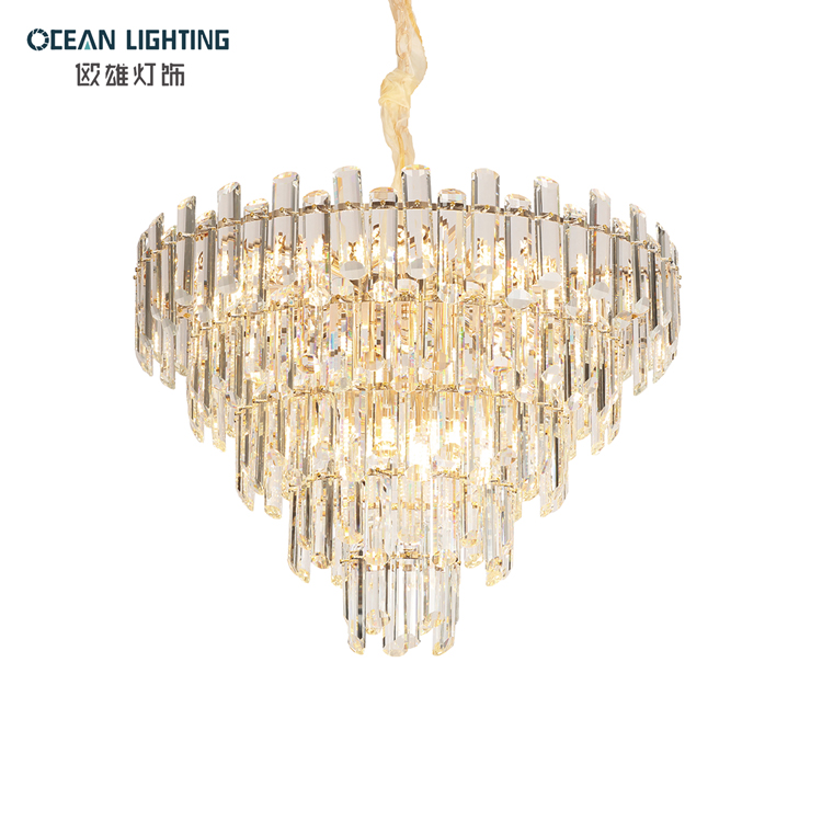Led Living Room Luxury Crytal Modern Gold Stainless Steel Ceiling Lamp Chandelier
