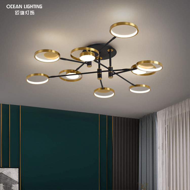 Ocean Lighting LED Gold Home Decorative Circles Ceiling Light