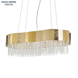 led modern indoor lighting gold stainless steel cristal lamp chandelier