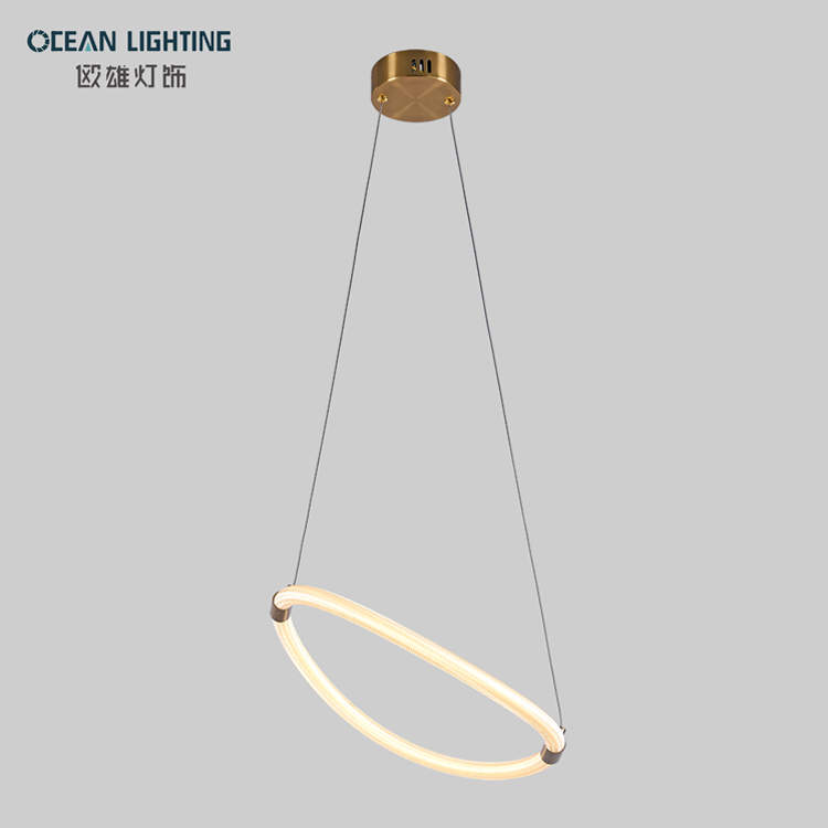 Led Copper Metal Decorative Dining Lamp Silica Gel Modern Celling Pendant Light for Living Room